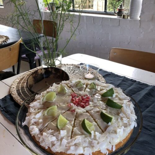 Witte chocoladetaart